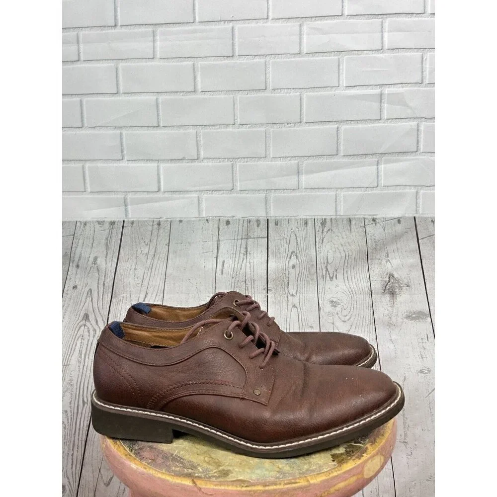 Guess Brown Faux Leather Dress Shoes Men's 8 Wedding‎ Groomsman Formal Business